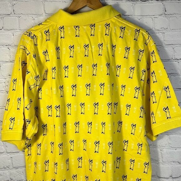 CHIPSHOT Golf All Over Print Golf Polo Short Sleeve Shirt Men's Large Yellow - Picture 6 of 8